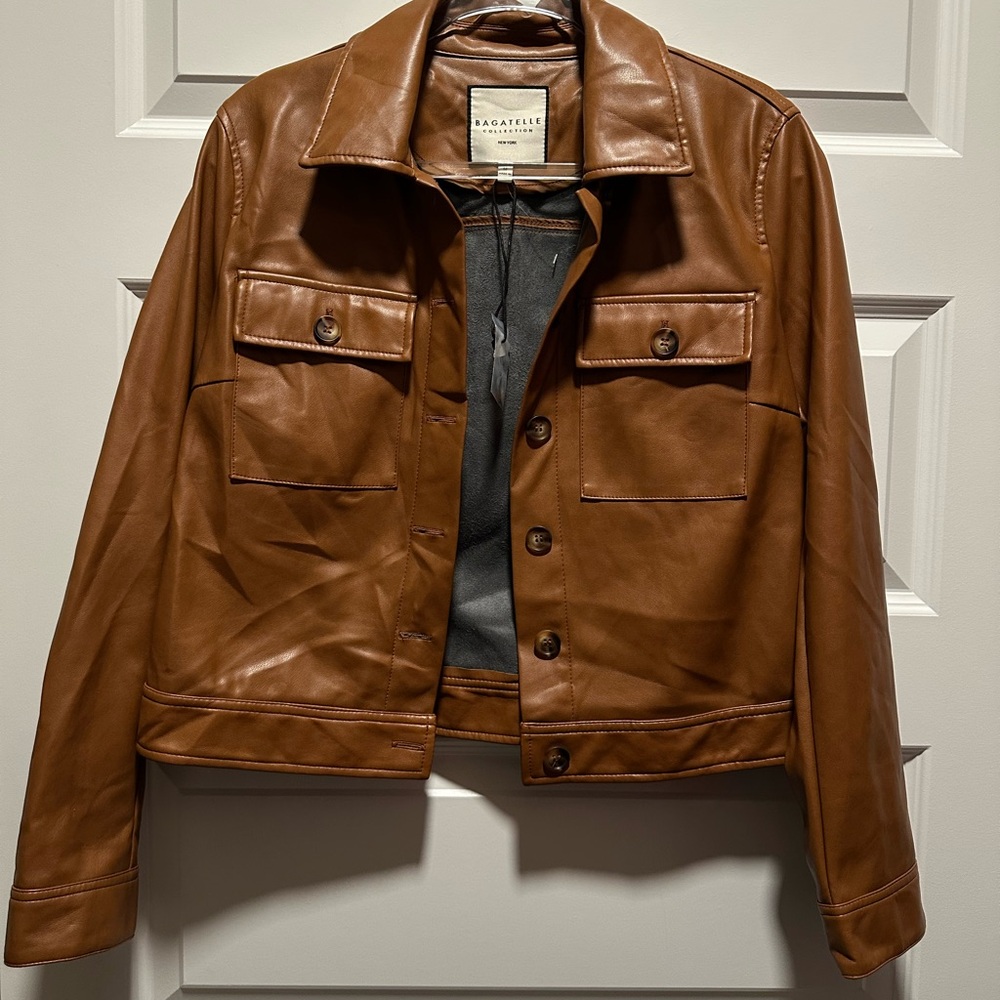 Bagatelle Tan Leather Shirt Jacket for Men